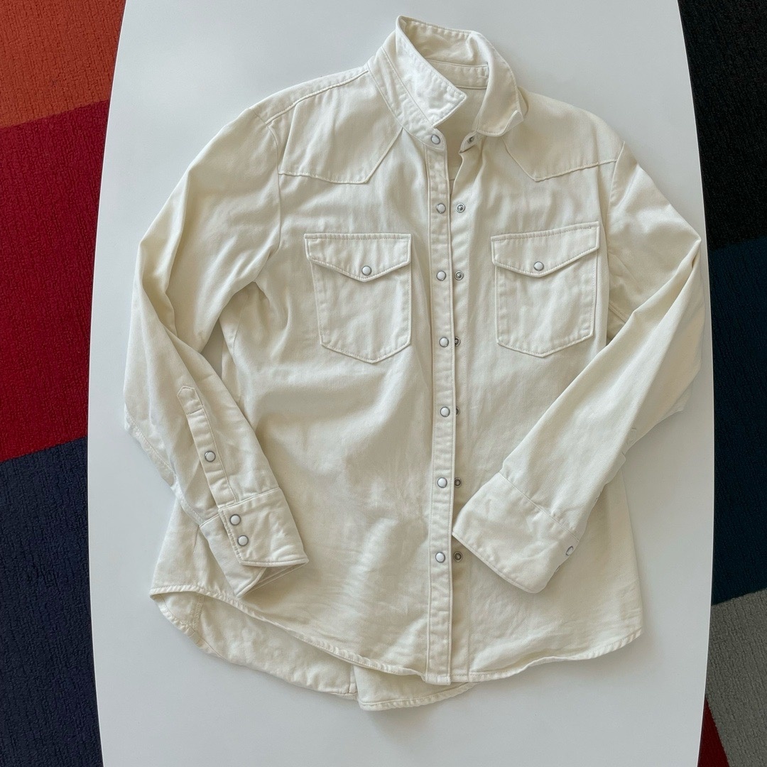Rag & Bone Shirt Womens Large Cream Western Snap Button Down Rodeo Country Boho